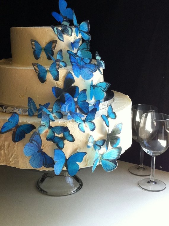 Edible Butterflies - Assorted Blue set of 30