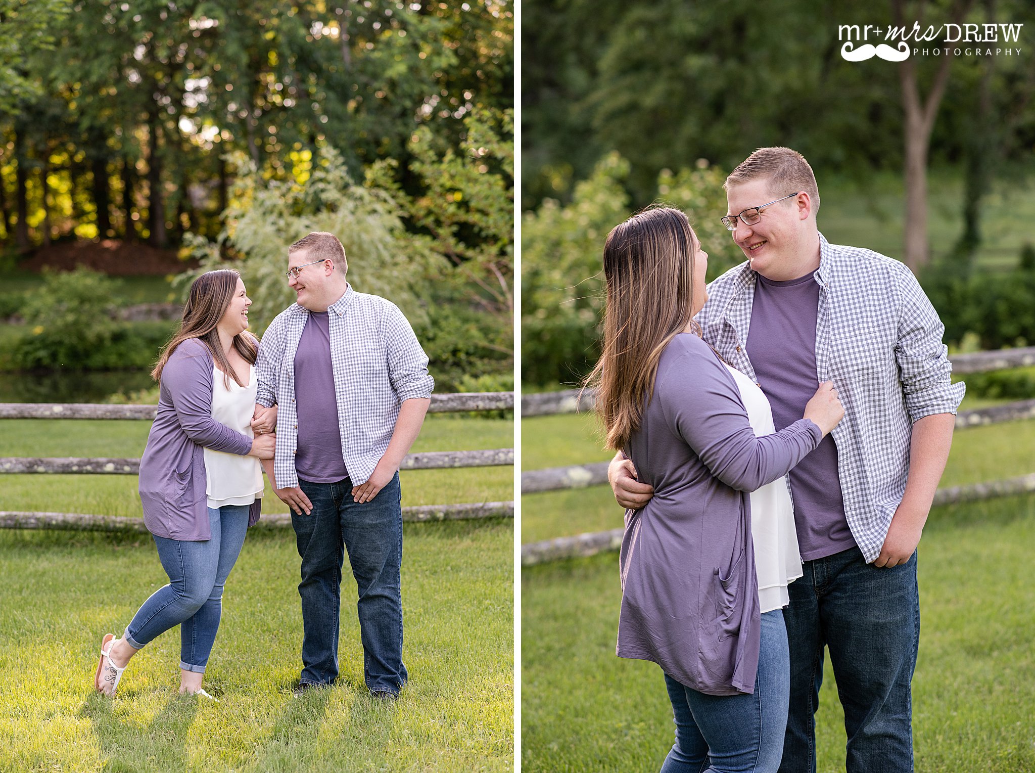 Couple laughing together. Chelmsford MA Engagement Photos