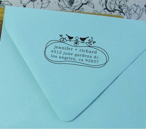 Your Custom Wood Handle Address Stamp -  cute wedding or Christmas gift